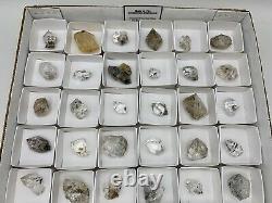 54 Piece Wholesale Flat of Mixed B-C Grade NY Herkimer Diamond Quartz Crystals