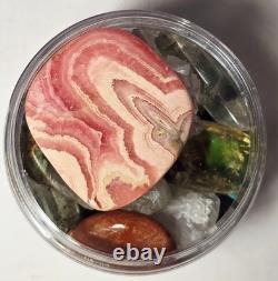 58-Piece Crystal & Cabochon Lot Herkimer, Tanzanite, Fire Quartz & More