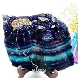 5LB Natural Rainbow Fluorite Crystal Slab Quartz Piece Healing Specimen decor