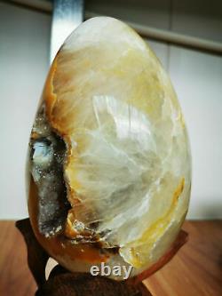 5.84 LB Natural Agate Geode Crystal Quartz Sphere Egg Ball Rare Piece