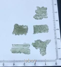 5 Piece Lot Besednice Moldavite Small Crystals 3.65gr/18.25ct Czech Rep