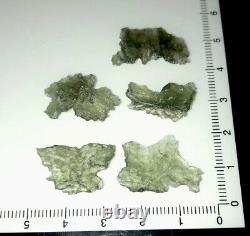 5 Piece Lot Besednice Moldavite Small Crystals 4.40gr/22.00ct Czech Rep