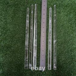 5 Pieces 13-14 Tall Thin Natural Clear White Quartz Crystal Point Wands Healing