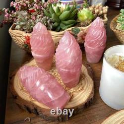 600g Natural Rose Quartz Ice Cream Healing Pink Crystal Decoration Gift