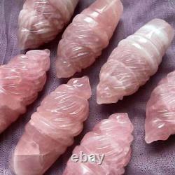600g Natural Rose Quartz Ice Cream Healing Pink Crystal Decoration Gift