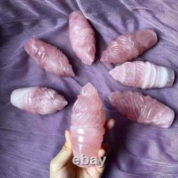 600g Natural Rose Quartz Ice Cream Healing Pink Crystal Decoration Gift