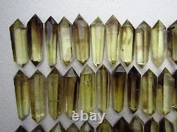 60 Pieces NATURAL Citrine Smokey quartz crystal Double point healing