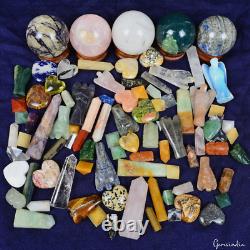 6300 Ct Natural Crystal Healing Mineral Real Gemstones Specimen Gift Box92 Pcs