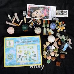 6300 Ct Natural Crystal Healing Mineral Real Gemstones Specimen Gift Box92 Pcs