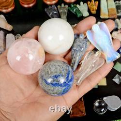 6300 Ct Natural Crystal Healing Mineral Real Gemstones Specimen Gift Box92 Pcs