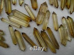 65 Pieces NATURAL Citrine quartz crystal double point healing