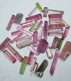 68 Carat 39 Pieces Top Quality Hot Pink Bi Color Tourmaline Crystal Lot
