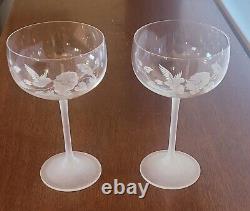 6 Piece Lot Of Vintage Avon Etched Crystal Hummingbird Glass