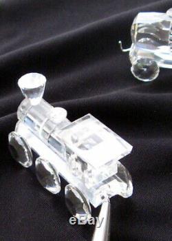 6 Piece Swarovski Crystal Train Set with Mirror Plate Train Track RMC