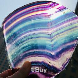 745g Natural Rainbow Fluorite Crystal Quartz Piece Healing Specimen Stone