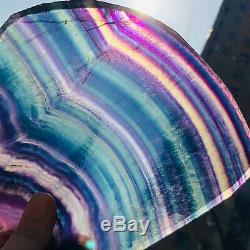 745g Natural Rainbow Fluorite Crystal Quartz Piece Healing Specimen Stone