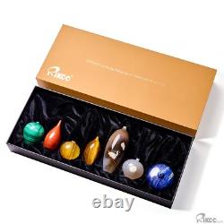 7 Pieces Hand Carved Crystal Vases Sculpture with Box, Crystal Healing 7 Pieces Hand Carved Crystal Vases Sculpture with Box, Crystal Healing