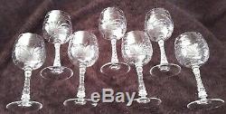 7-piece Wine/water Goblet, Baden Crystal Vintage/antique Cut Glass-mcm-perfect