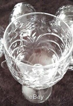 7-piece Wine/water Goblet, Baden Crystal Vintage/antique Cut Glass-mcm-perfect