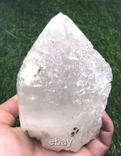 850g. Beautiful Very Unique Etched Quartz Crystal with nice termination piece-Pak