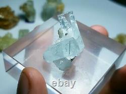 85-Gm Beautiful Baby Aquamarine and Helidor 9 Pieces Crystals From Pakistan