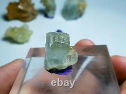 85-Gm Beautiful Baby Aquamarine and Helidor 9 Pieces Crystals From Pakistan
