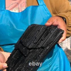 8.22LB Natural Black Tourmaline Specimen Raw Crystal Mineral Collection Piece