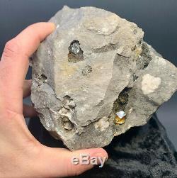 8.4 lb Herkimer Diamond Matrix Piece, Lots of Crystals in Multiple Vugs! Golden