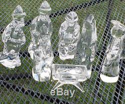 8 Piece Dansk International Full Nativity Set Lead Crystal Mint