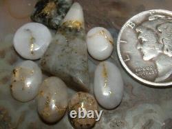 8 Pieces Gold Quartz Cabochon 16 Carats Gold Nugget Jewelry