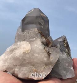 900g. Grey phantom quartz cluster well terminated piece from skardu Pakistan