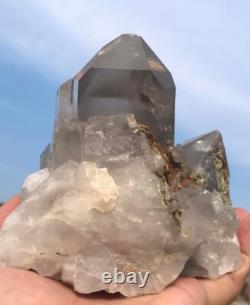900g. Grey phantom quartz cluster well terminated piece from skardu Pakistan