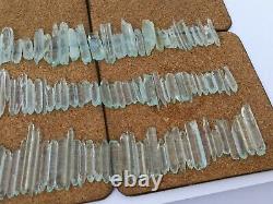 90Gm Top Rare Eteched Aquamarine D/T Terminated Crystal Lot 131 Pieces Shagir, Pk