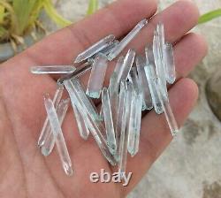 90Gm Top Rare Eteched Aquamarine D/T Terminated Crystal Lot 131 Pieces Shagir, Pk