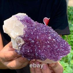 916G Natural Amethyst geode quartz crystal Hand cut piece specimen Healing 725
