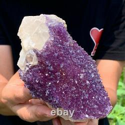 916G Natural Amethyst geode quartz crystal Hand cut piece specimen Healing 725