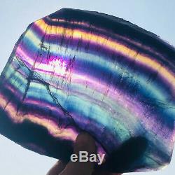 966g Natural Rainbow Fluorite Crystal Quartz Piece Healing Specimen Stone