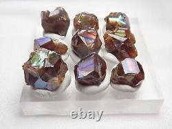 9Pcs Rough Rainbow Garnet Andradite Crystal from Kohse Mine, JAPAN