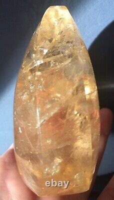 AAA Citrine Crystal Rainbows Point VERY GOLDEN this piece 327g CONGO