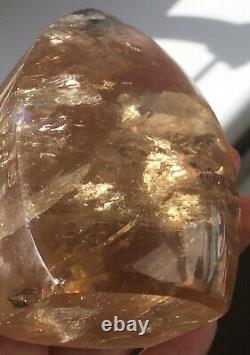 AAA Citrine Crystal Rainbows Point VERY GOLDEN this piece 327g CONGO