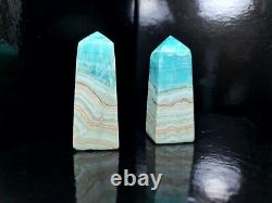 AAA Quality Very Rare Caribbean Calcite Tower Blue Aragonite Obelisk (1Piece)