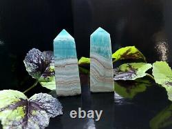 AAA Quality Very Rare Caribbean Calcite Tower Blue Aragonite Obelisk (1Piece)