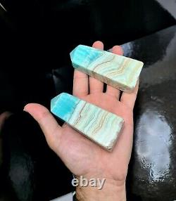 AAA Quality Very Rare Caribbean Calcite Tower Blue Aragonite Obelisk (1Piece)