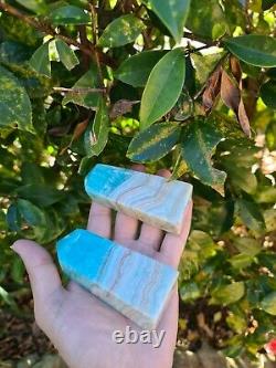 AAA Quality Very Rare Caribbean Calcite Tower Blue Aragonite Obelisk (1Piece)