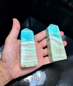 AAA Quality Very Rare Caribbean Calcite Tower Blue Aragonite Obelisk (1Piece)