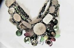 AYALA BAR NECKLACE # 9454 Hip Collection Swarovski Crystal Statement BOOK PIECE