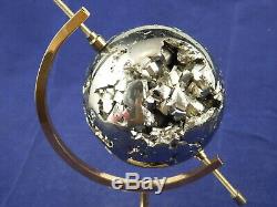 A Crystal Filled Piece of PYRITE! Made into a BIG Sphere! With a Stand 1011gr e