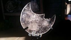 A Translucent Quartz Crystal Hand Carved Abstract MOON with Stand Display Piece