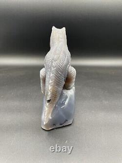 Agate Geode hand carved Dragon Unique single piece geode carving