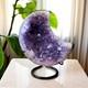 Amethyst Cluster Moon On Stand, Extra Large Statement Piece